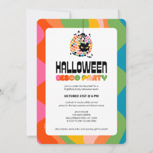 Convite de festas de Bola Disco Halloween