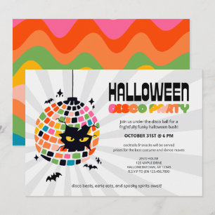 Convite de festas de Bola Disco Halloween