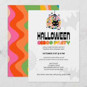 Convite de festas de Bola Disco Halloween