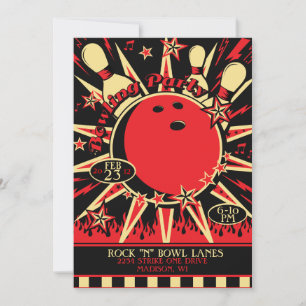 Convite de festas de Boliche