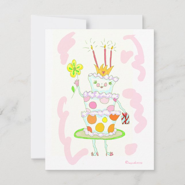 convite de festas de bolo de aniversário de senhor (Frente)