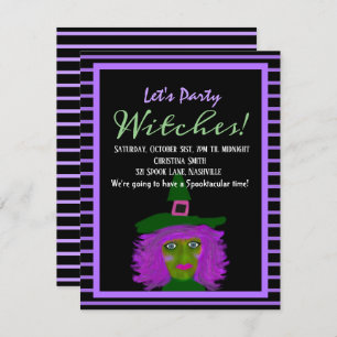 Convite de festas de Bruxas Adultas do Halloween