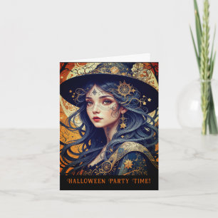 Convite de festas de Bruxas Tatuadas do Tema Hallo