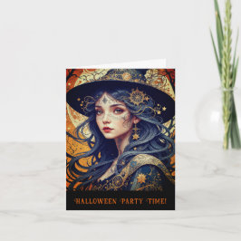 Convite de festas de Bruxas Tatuadas do Tema Hallo