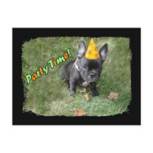 Convite de festas de Buldogue Francês