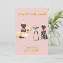 Convite de festas De Cães, Convite De Aniversário 