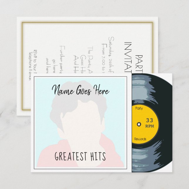 Convite de festas de Capa de registro de fotos per (Frente/Verso)