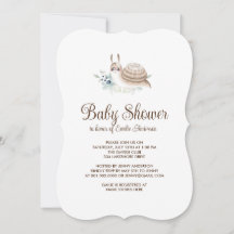 Convite de festas de Caracol Cinnamon do Jardim Ce