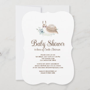 Convite de festas de Caracol Cinnamon do Jardim Ce