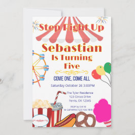 Convite de festas de Carnaval com Tent Top & Snack