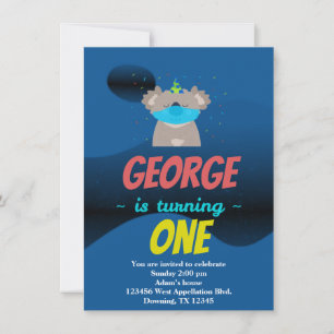 Convite de festas de Cartoon Koala Mask de Criança