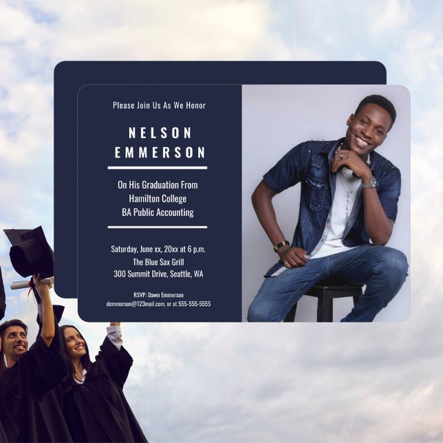 Convite de festas de Celebração de Fotografias do  (Graduate Photo Celebration Party Invitation)