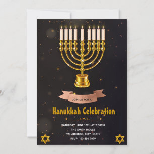 Convite de festas de celebração de Hanukkah