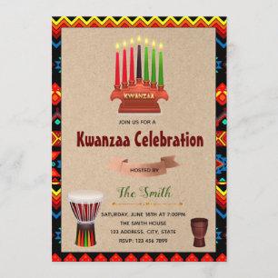 convite de festas de celebração de Kwanzaa
