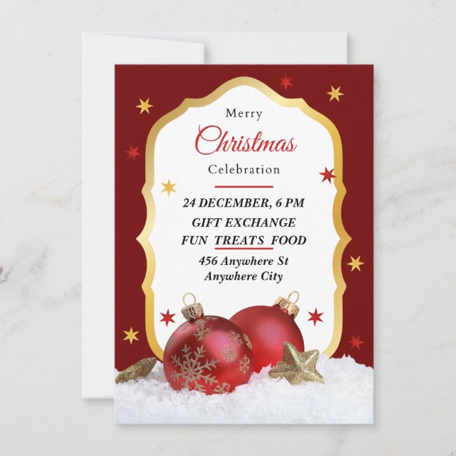 Convite de festas de Celebração de Natal (Frente)