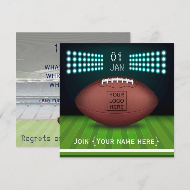 Convite de festas de Celebração de Rugby adiciona  (Frente/Verso)