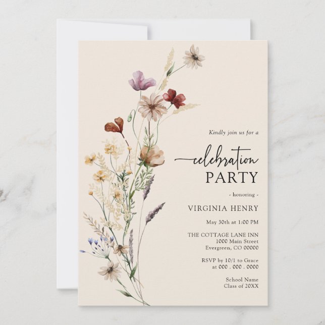 Convite de festas de celebração do Boho (Frente)