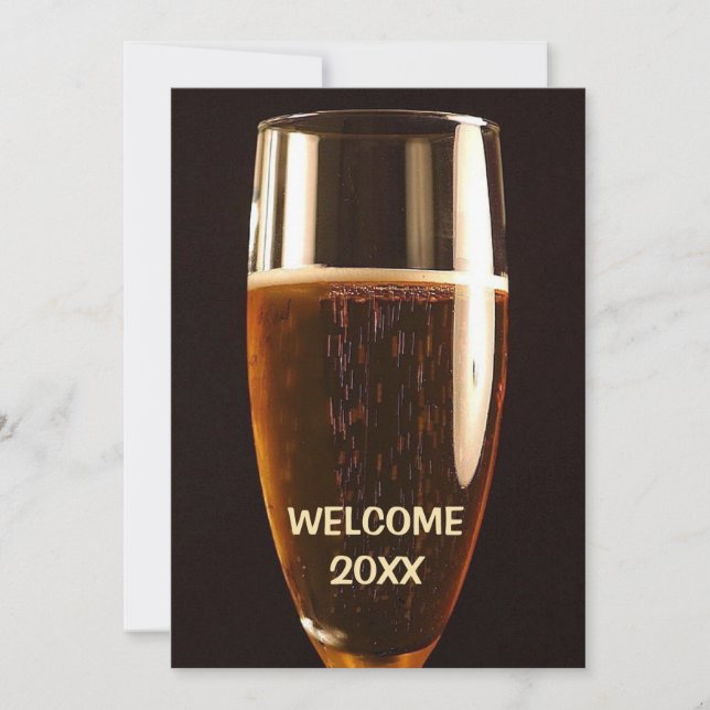 Convite de festas de Cerveja de Ano Novo (Frente)