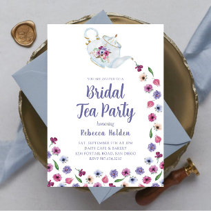 Convite de festas De Chá Bridal Floral Custa