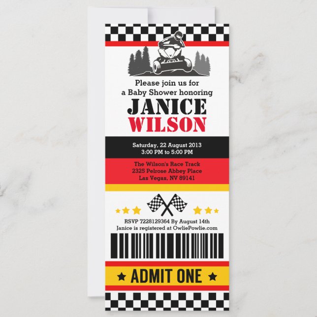 CONVITE DE FESTAS de Chá de fraldas de bicicleta q (Frente)