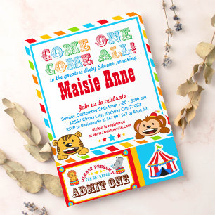 Convite de festas de Chá de fraldas de Carnaval