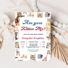 Convite de festas de Chá de fraldas de Gato Gato G