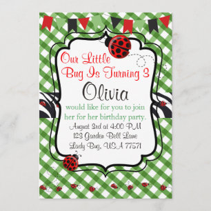 Convite de festas de chá e bolos de jardim de bug