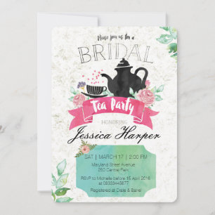 Convite de festas de Chá Floral