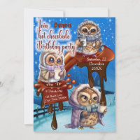 Convite de festas de chocolate quente