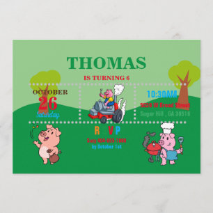 Convite de festas de churrasco