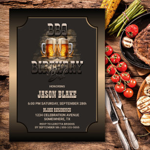 Convite de festas de CHURRASCO de aniversário