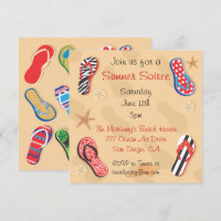 Convite de festas de CHURRASCO Soiree Beach Sandal