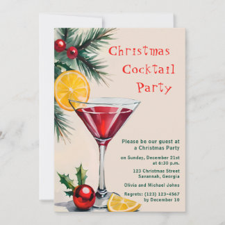 Convite de festas de cocktail de Natal