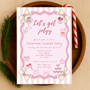 Convite de festas de Cocktail de Natal Quirky