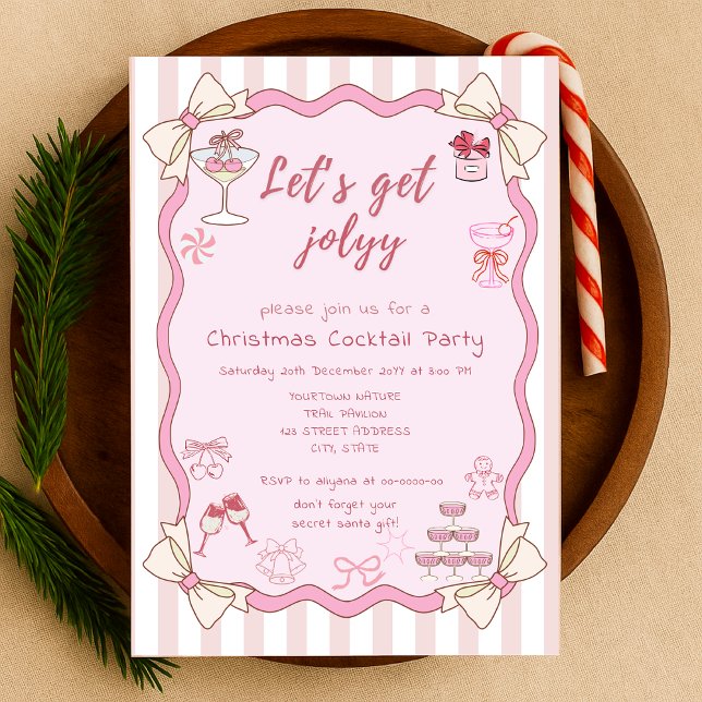 Convite de festas de Cocktail de Natal Quirky (Criador carregado)