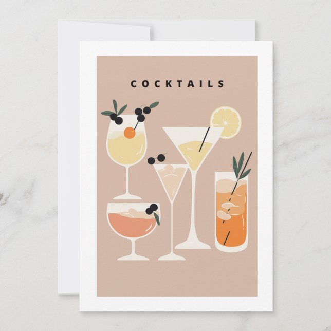 Convite de festas de cocktail inspirado na prática (Frente)