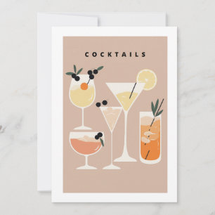 Convite de festas de cocktail inspirado na prática