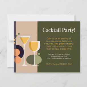 Convite de festas de cocktail inspirado na prática