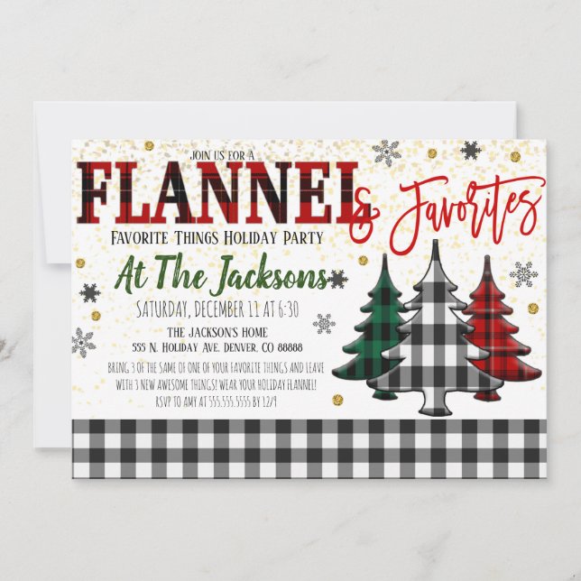 Convite de festas de Coisas Favoritas (Frente)