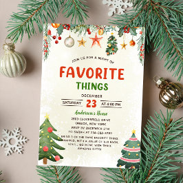 Convite de festas de Coisas Favoritas do Natal