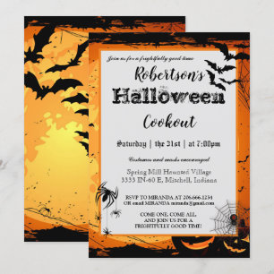 Convite de festas de Cookout de Halloween Spookout