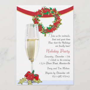 Convite de festas de Coquetéis de Feriado