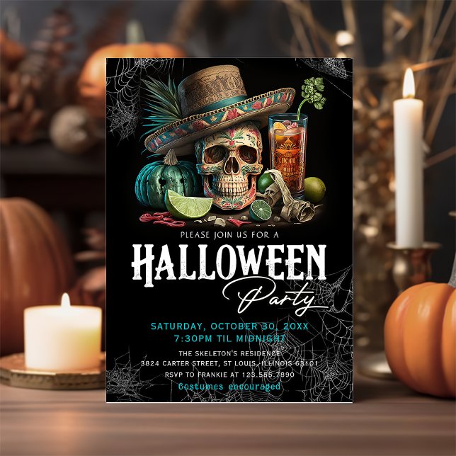 Convite de festas de Coquetéis do Halloween para A (Criador carregado)