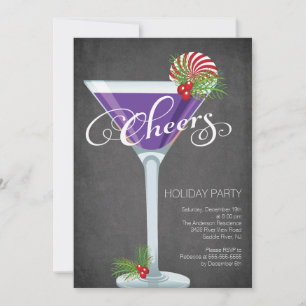 Convite de festas de Coquetel de Floco de Neve