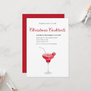 Convite de festas de coquetel de Natal Elegante