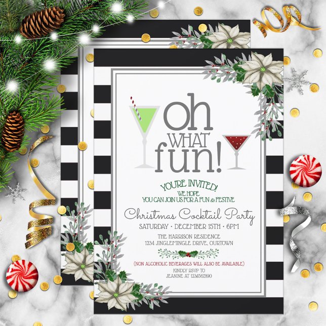 Convite de festas de coquetel de Natal Festivo (Criador carregado)
