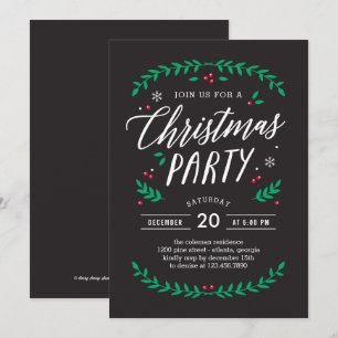 Convite de festas de COR EDITÁVEL no Natal