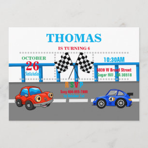 Convite de festas de corrida automóvel