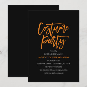 Convite de festas de Costume de Script Laranja