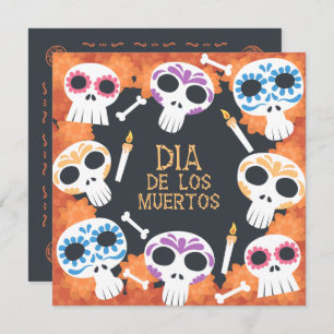 Convite de festas de Crânio Diâmetro de Muertos do